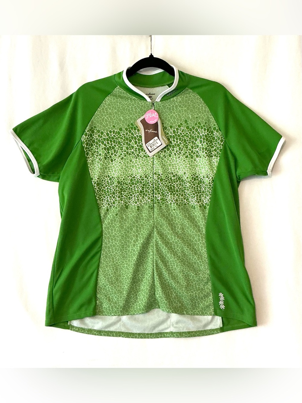 NWT SheBeest Bellissimma Green Cycling Jersey Wmn XL Moisture Wicking UV Protect